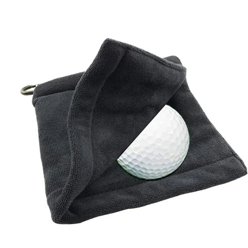 Square Microfiber Golf Ball Cleaning Towel with Carabiner Hook Water